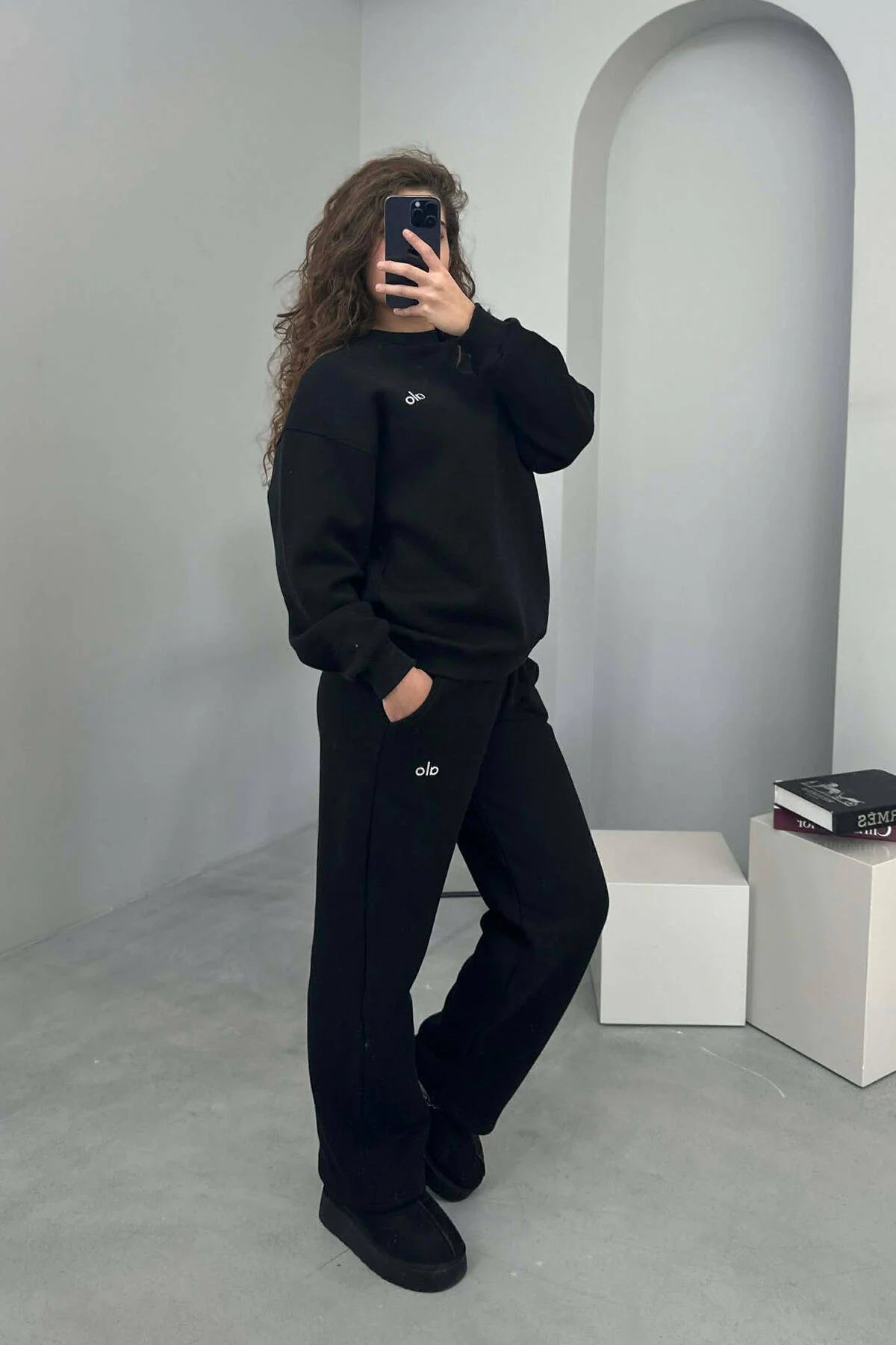 Alo Yoga Cotton Stretch Set - Black - S