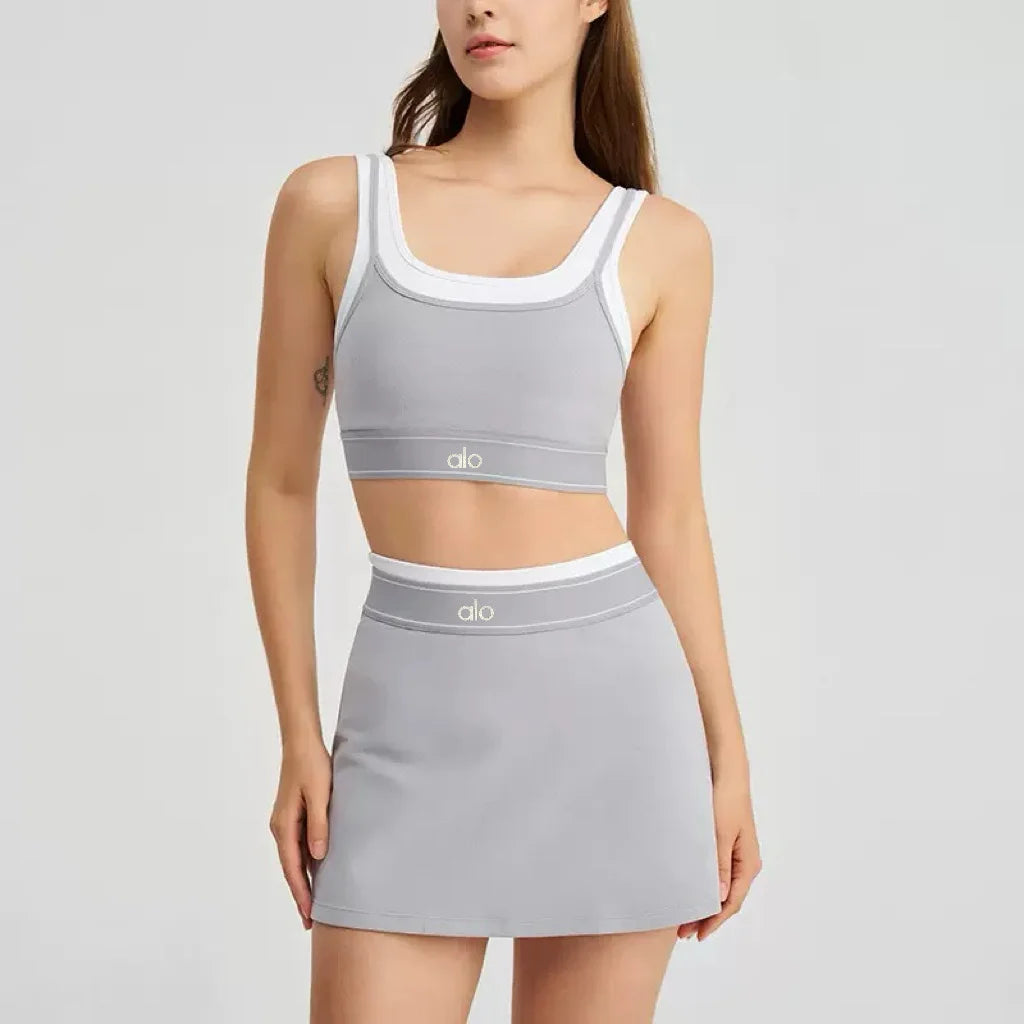 Alo Yoga Alosoft Bra & Shorts Set - Gray - S