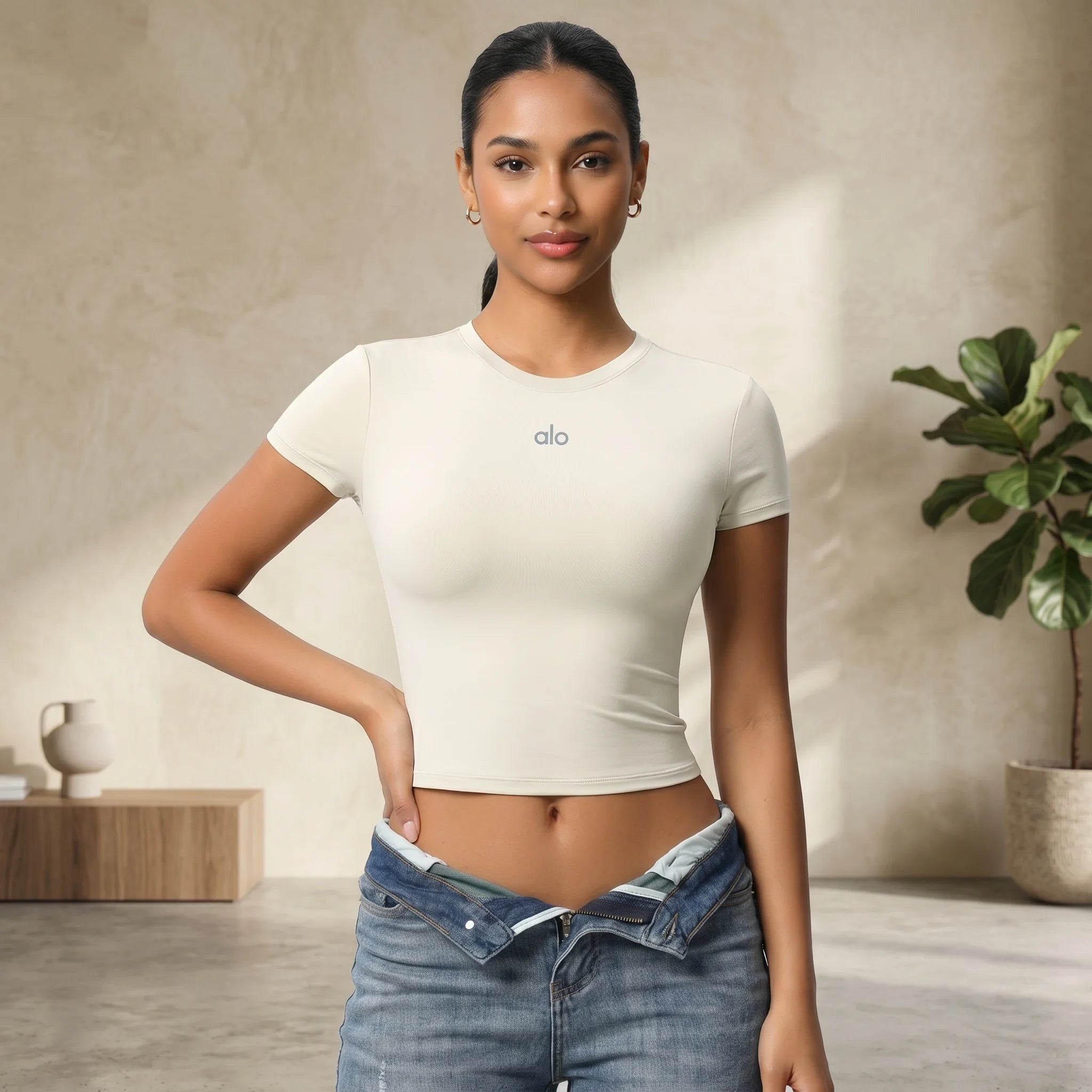 Alo Yoga Fitted T-Shirt - White - S