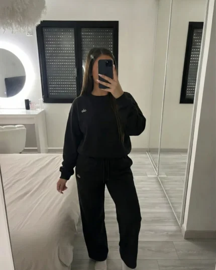 Ensemble noir pull et pantalon - Collection Signature Nuluyafit