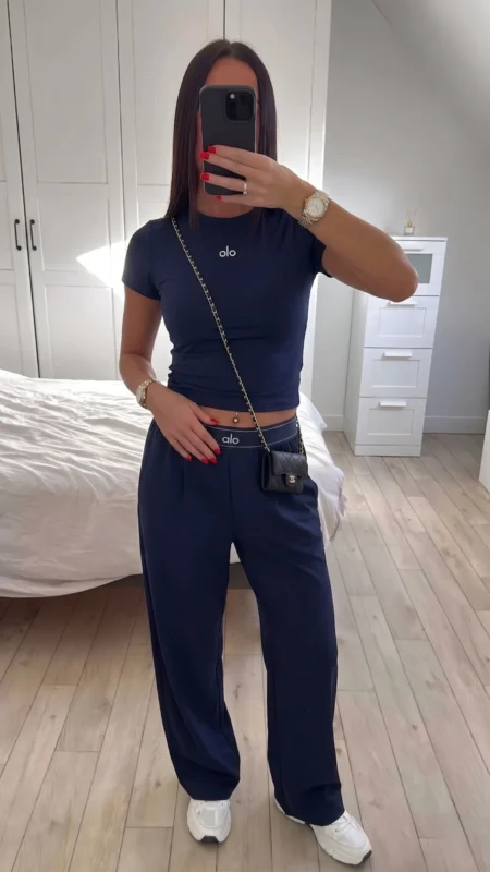 tshirt haut alo yoga bleu