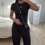 tshirt haut alo yoga noir