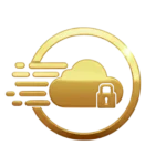 nuage dore embleme cadenas entoure dun anneau trainees mouvement finition